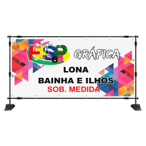 Painel Personalizado Lona 440G Sob. Medida 4x0  Bainha e Ilhós 