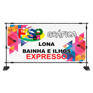 Painel Personalizado EXPRESSO Lona 440G Sob. Medida 4x0  Bainha e Ilhós 